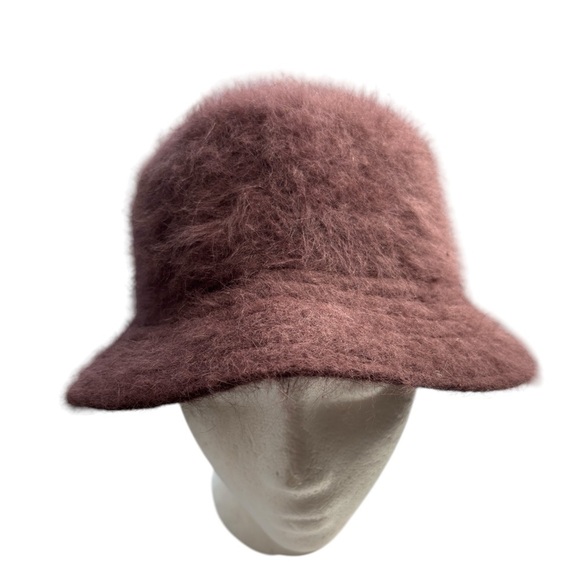 Kolob Furry MOHAIR Fedora Bucket Hat Winter Classic Deep Burgundy Classic Winter - Picture 7 of 13